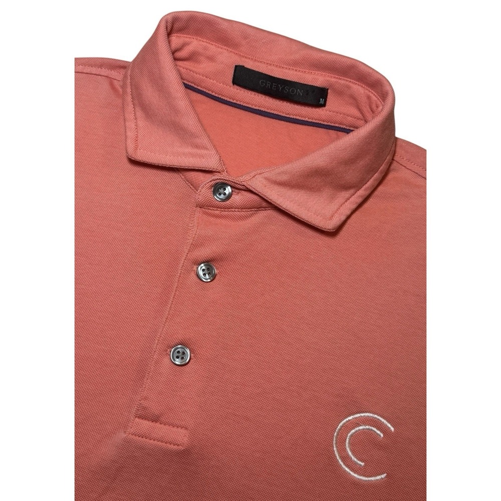 Greyson Brrr Polo Shirt Men's M Peach Short Sleeve Performance Golf Stretch